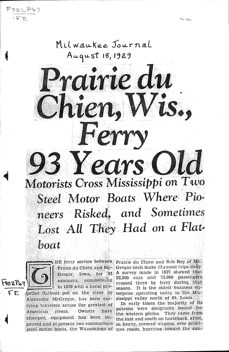  Source: Milwaukee Journal Topics: Transportation Date: 1929-08-18