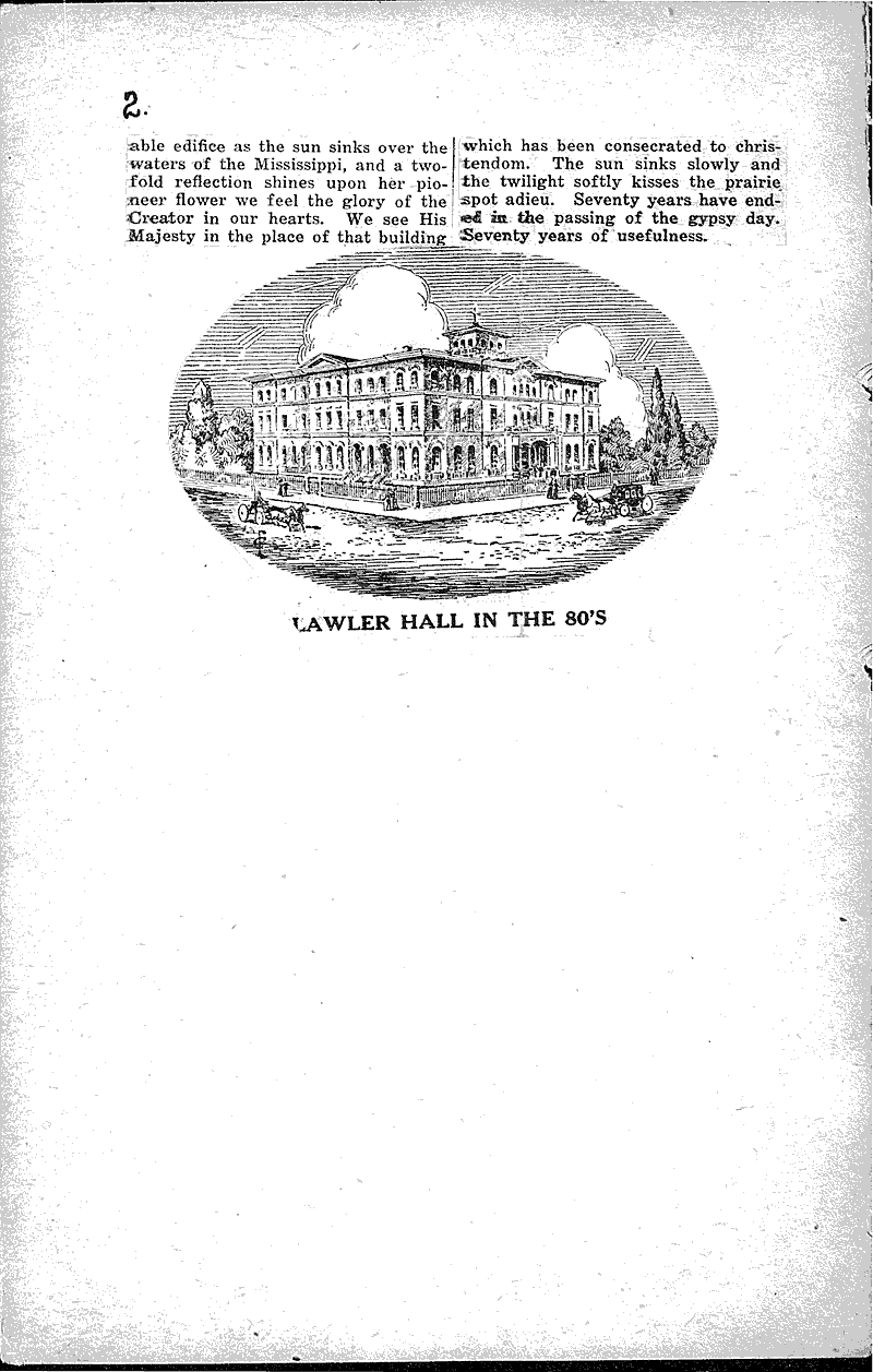 Historic Lawler Hall Source: Prairie du Chien Courier Topics: Architecture Date: 1927-10-18