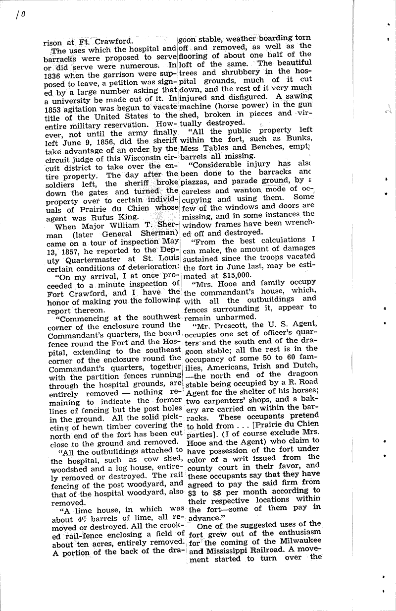 Fort Crawdford given many uses following removal of U.S. soldiers Topics: Architecture Date: 1938-03-08