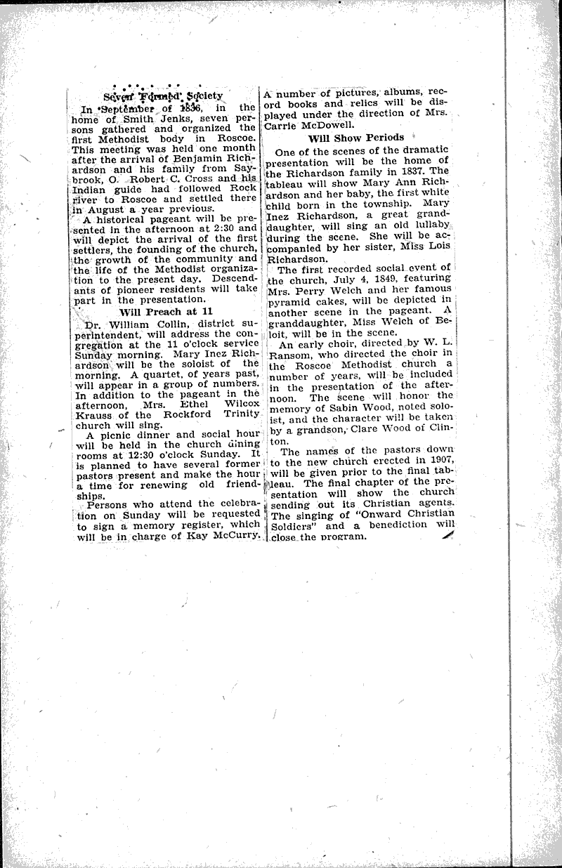  Source: Beloit Daily News Topics: Church History Date: 1931-09-26