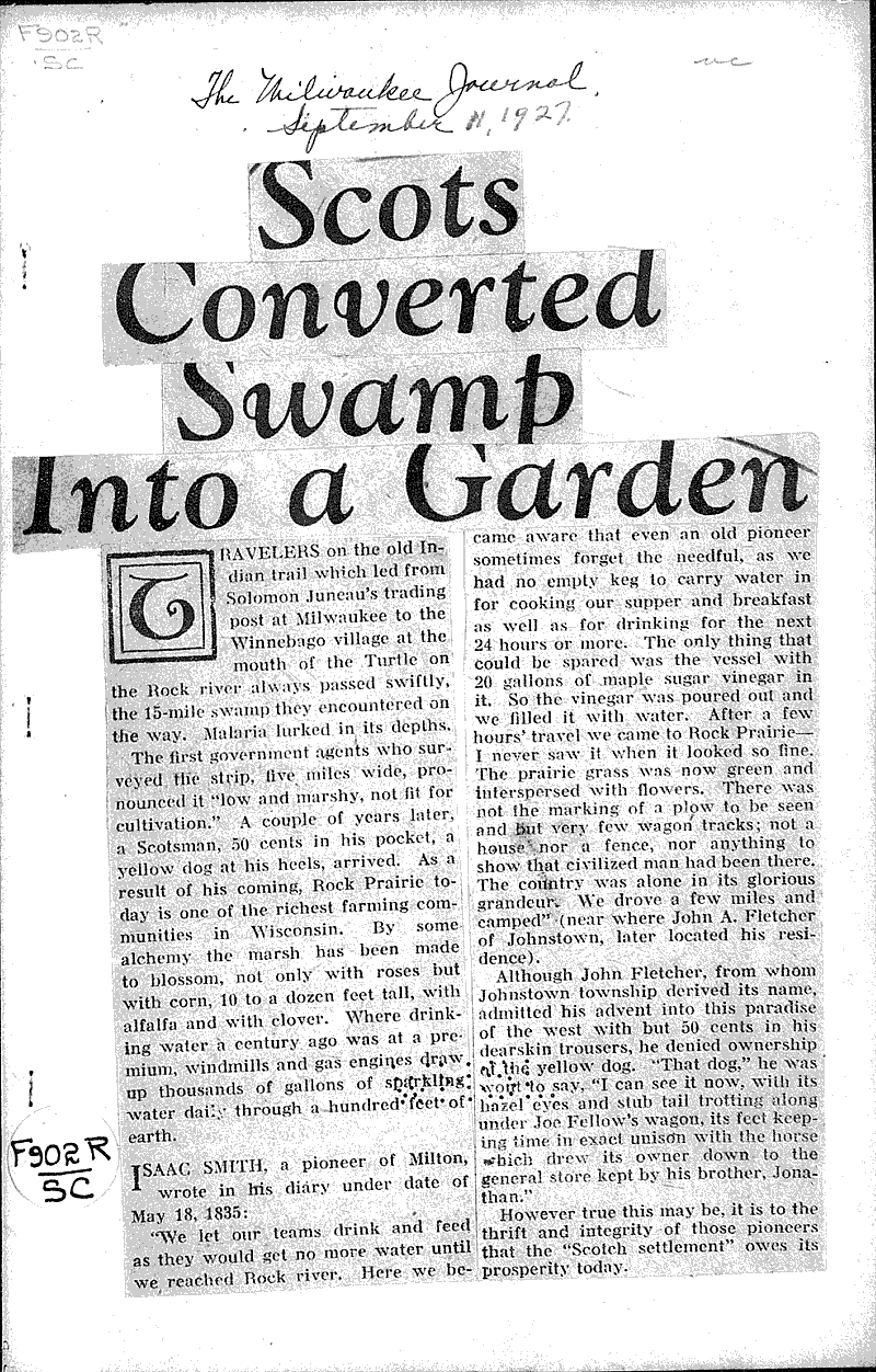 Source: Milwaukee Journal Date: 1927-09-11