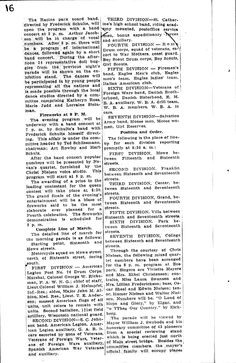 Final details for big parade put into shape Date: 1934-07-03