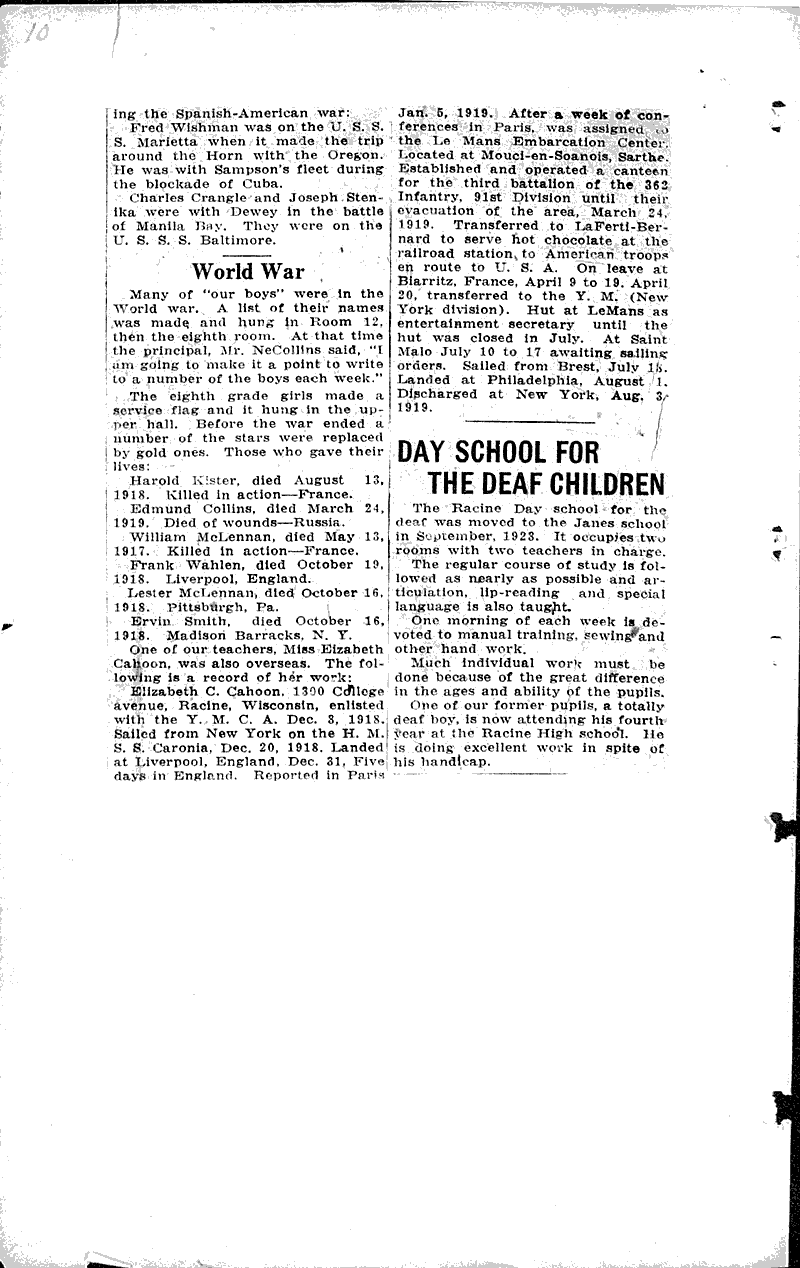  Source: Racine Journal-News Topics: Education Date: 1924-10-30