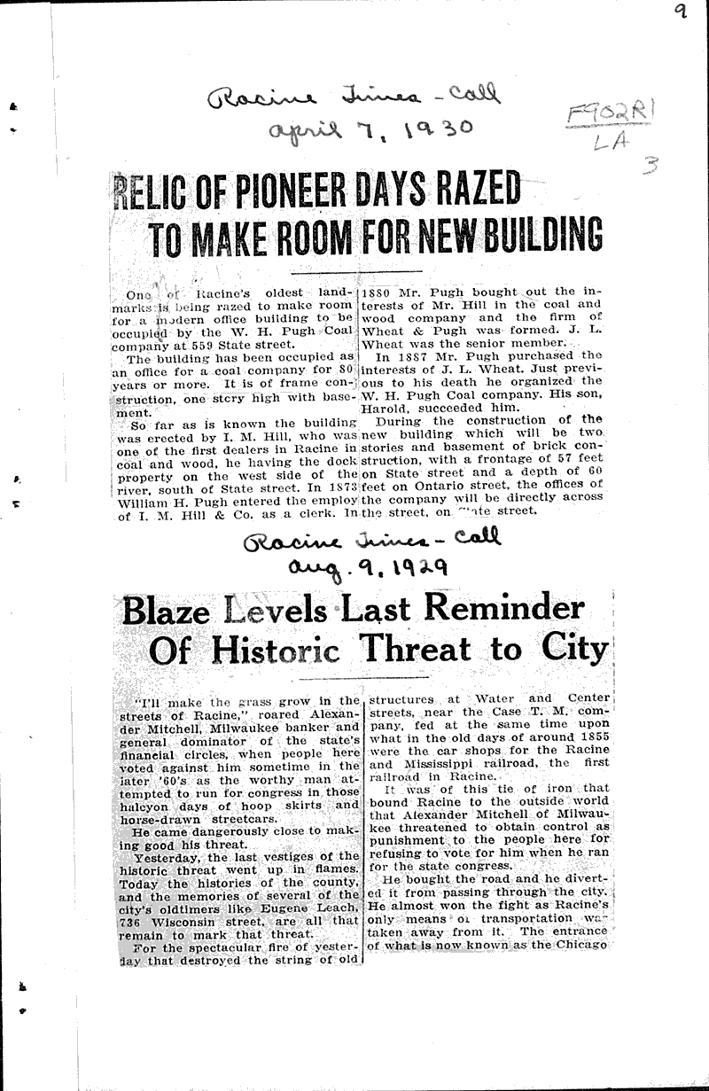  Source: Racine Times Call Topics: Architecture Date: 1930-04-07
