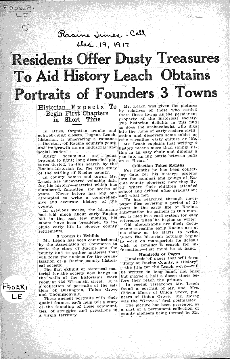  Source: Racine Times Call Date: 1917-12-19