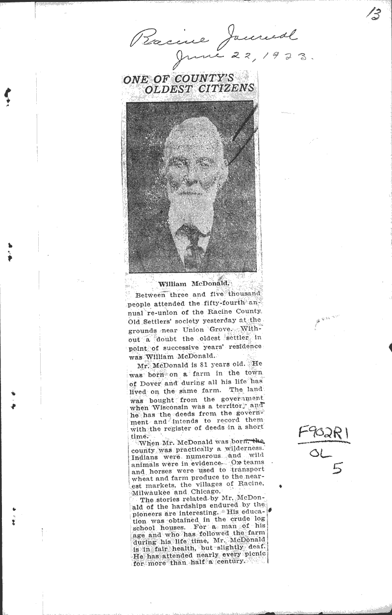  Source: Racine Journal Date: 1923-06-22