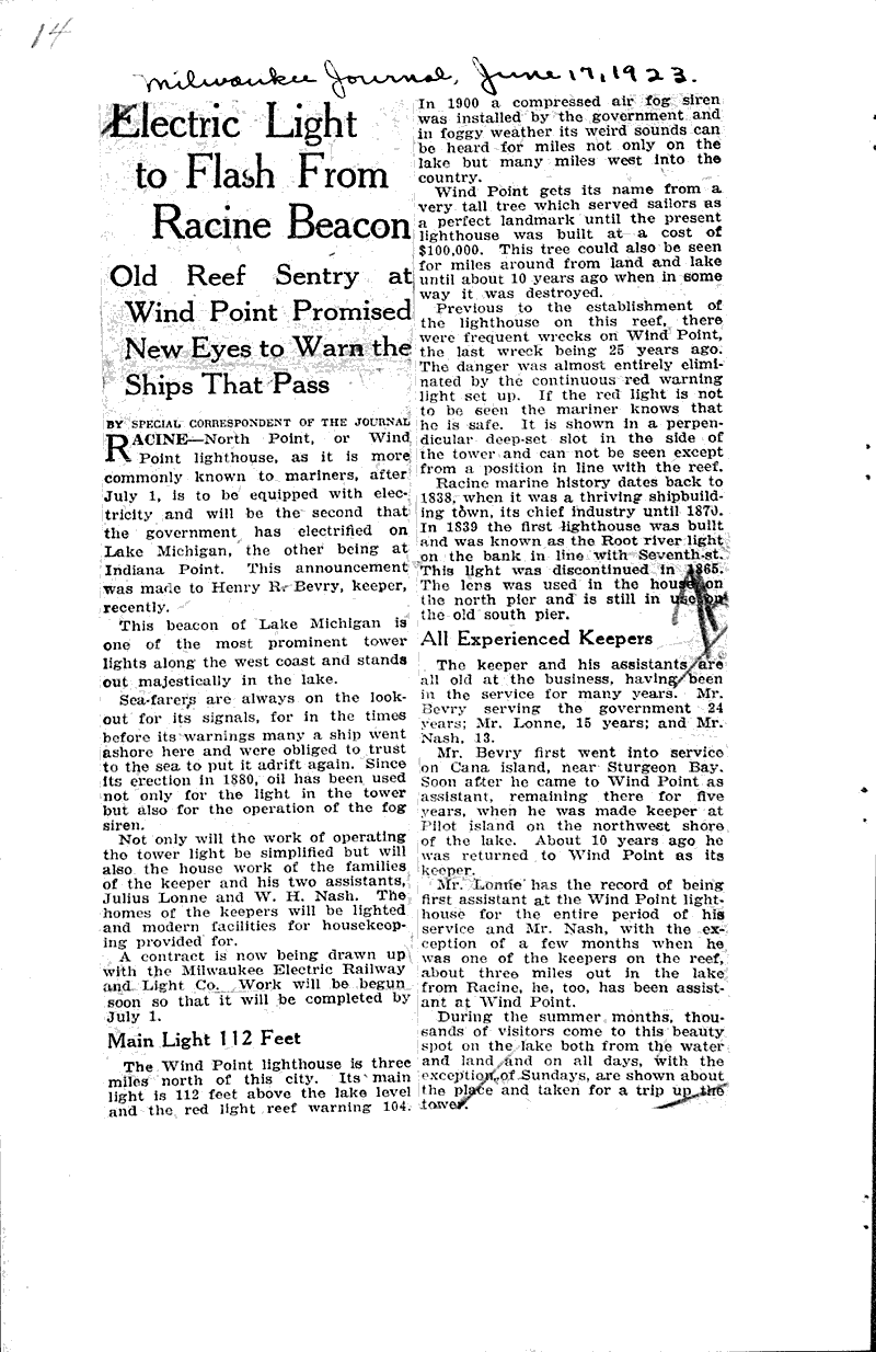 Source: Milwaukee Journal Date: 1923-06-17