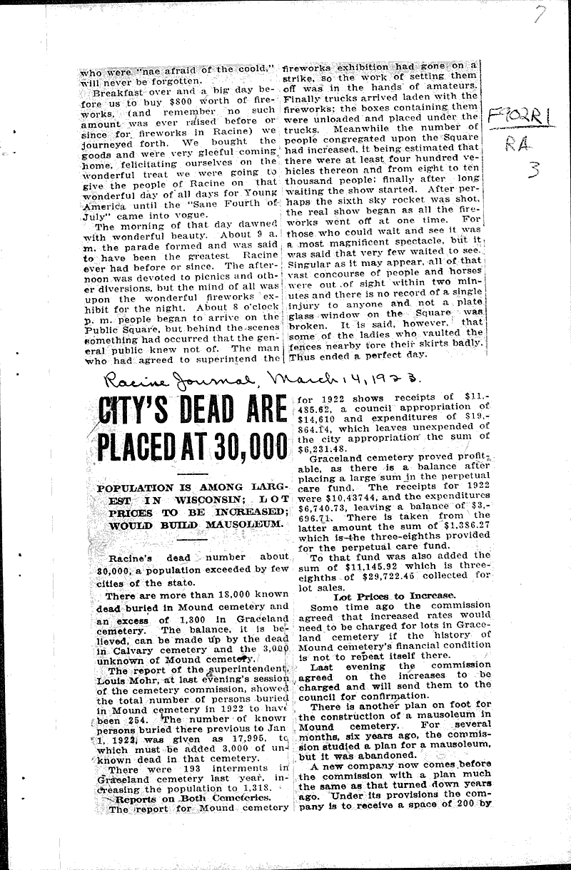  Source: Racine Journal Date: 1922-07-06