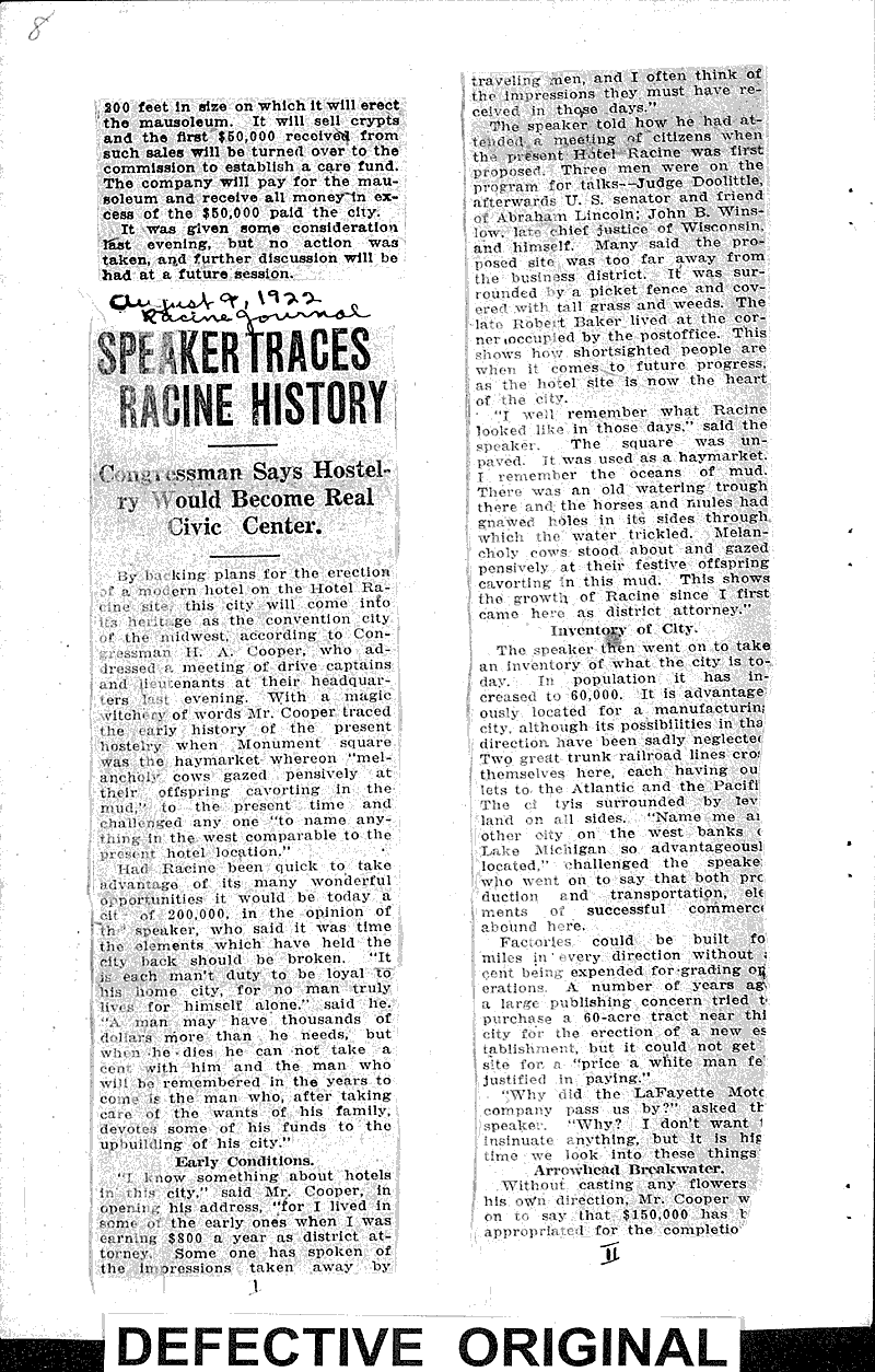  Source: Racine Journal Date: 1923-03-14