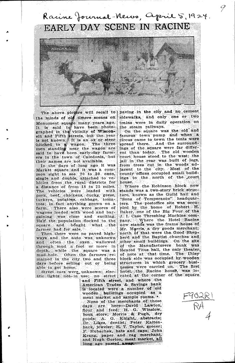  Source: Racine Journal-News Date: 1924-04-05