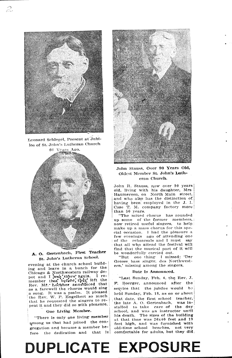  Source: Racine Journal Topics: Church History Date: 1923-02-07