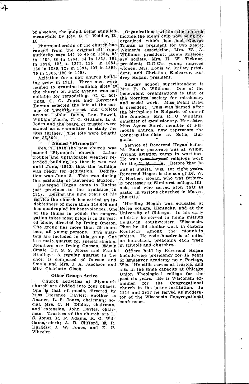  Source: Racine Times Call Topics: Church History Date: 1927-11-01