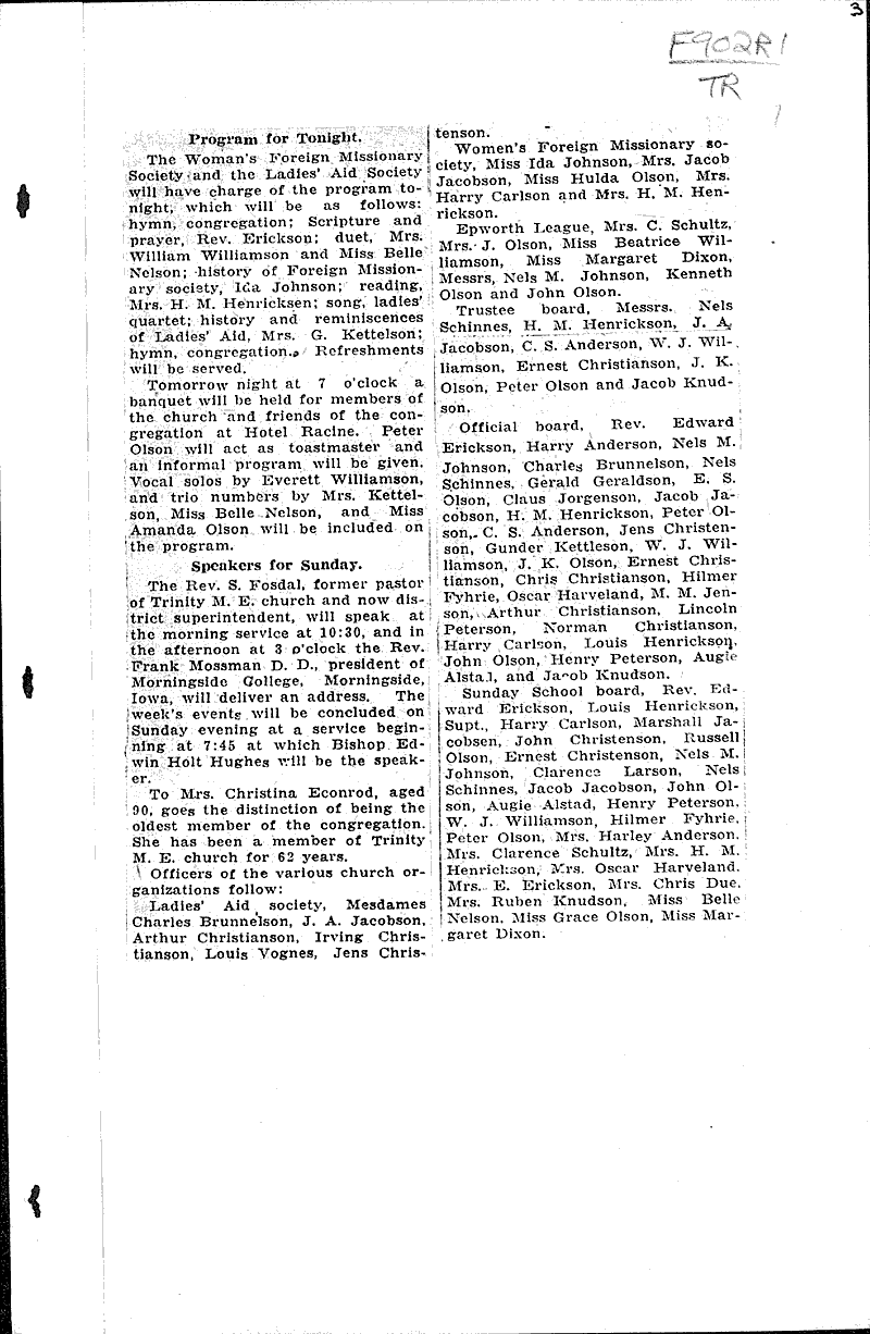  Source: Racine Journal Topics: Church History Date: 1928-10-11