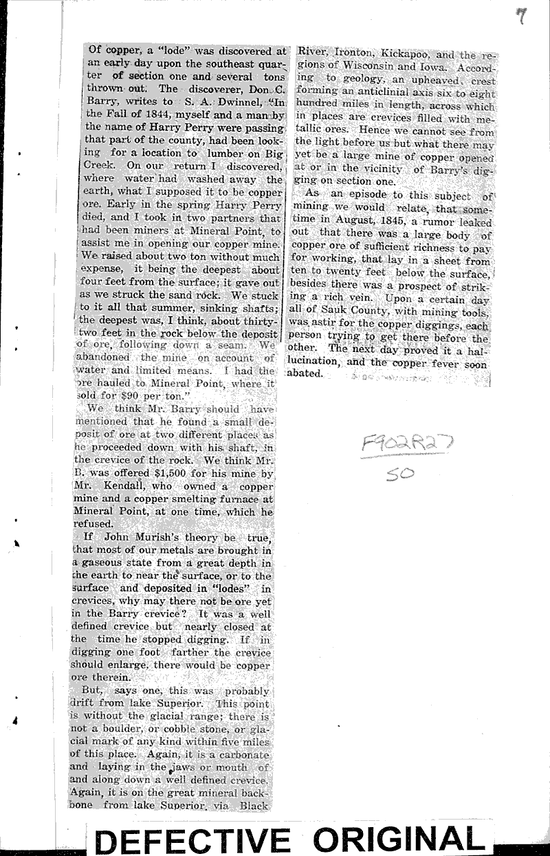 Some early history Source: Reedsburg Free Press Date: 1923-03-15