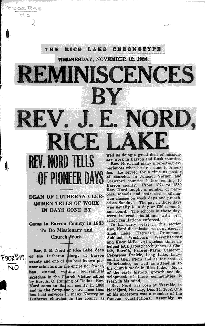  Source: Rice Lake Chronotype Date: 1924-11-12