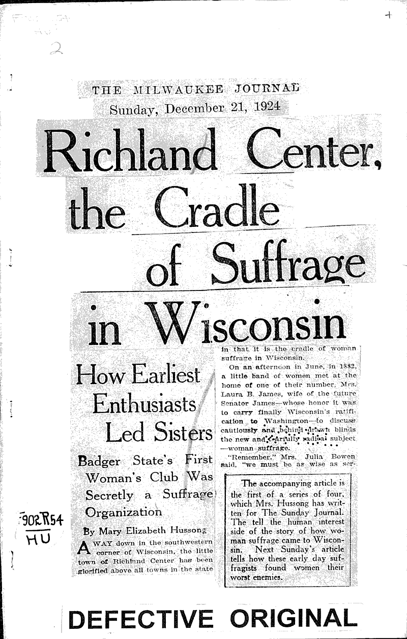  Source: Milwaukee Journal Topics: Social and Political Movements Date: 1924-12-21