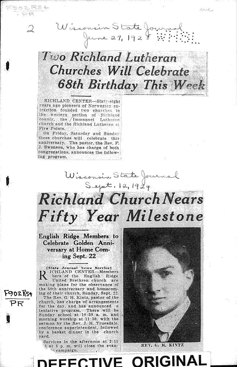  Source: Wisconsin State Journal Topics: Church History Date: 1928-06-27