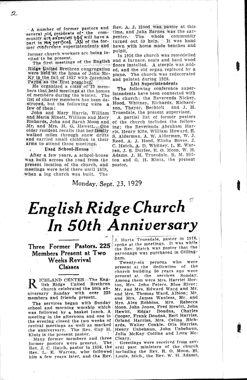  Source: Wisconsin State Journal Topics: Church History Date: 1929-09-12