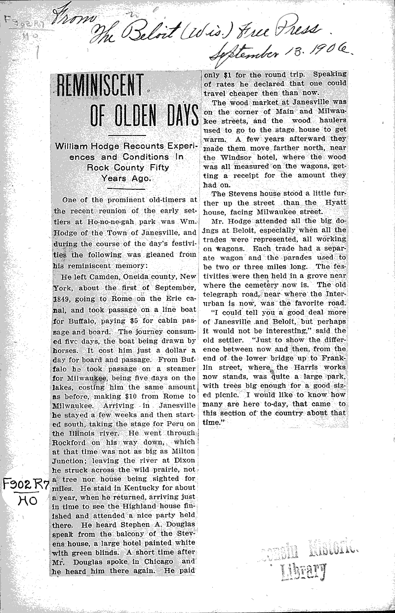  Source: Beloit Free Press Topics: Government and Politics Date: 1906-09-13