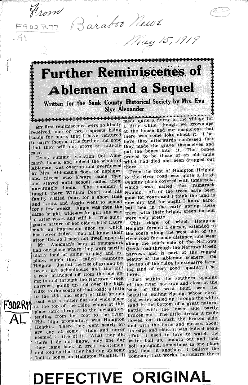  Source: Baraboo News Topics: Government and Politics Date: 1919-05-15