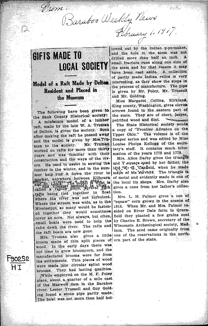 Source: Baraboo Weekly News Topics: Education Date: 1917-02-01