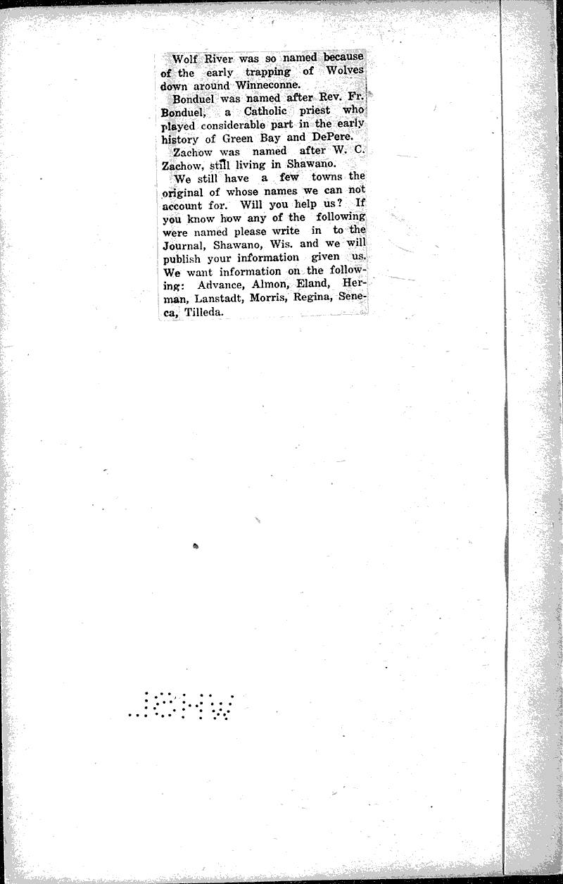  Source: Shawano Journal Date: 1926-04-20