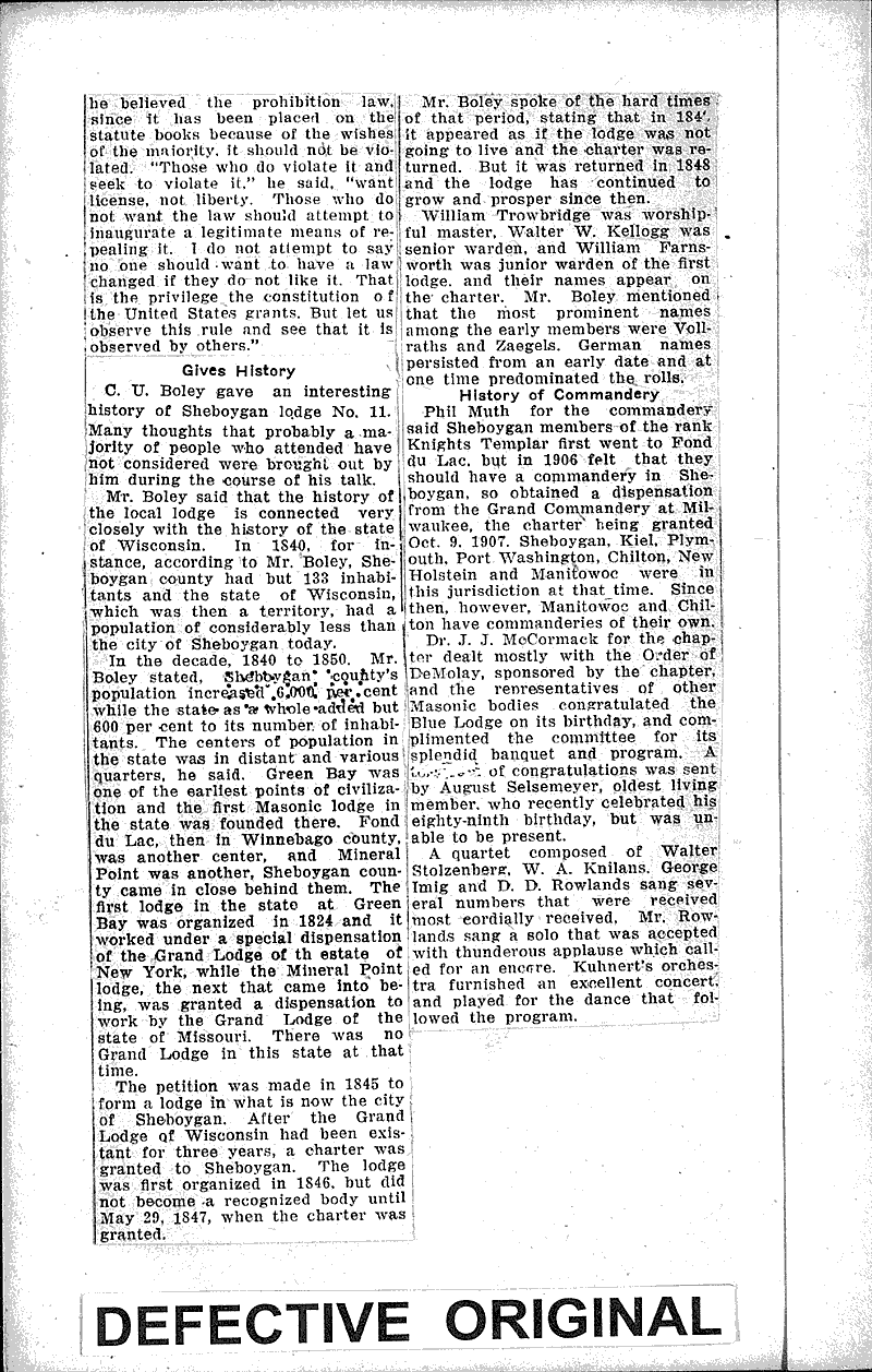  Source: Sheboygan Telegram Topics: Church History Date: 1922-05-31