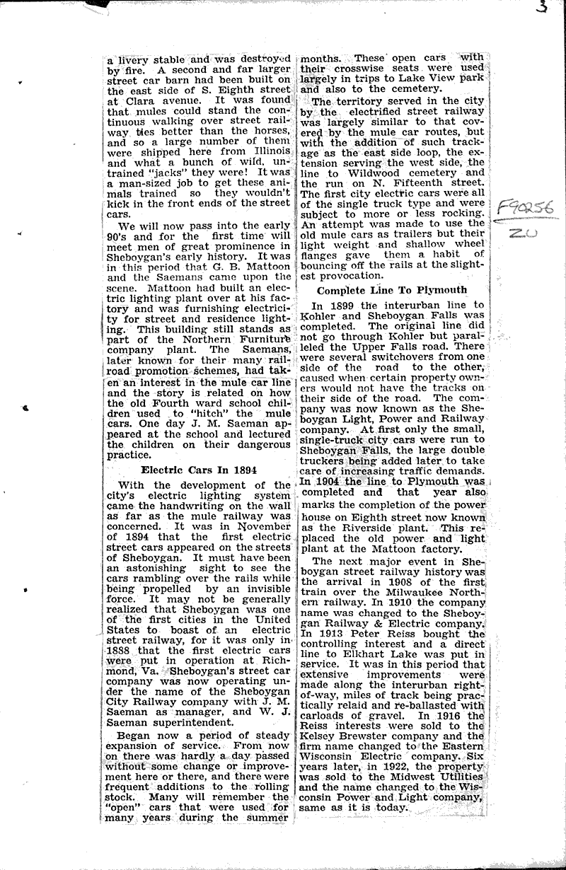 Recall early Sheboygan transportation Source: Sheboygan Press Topics: Transportation Date: 1941-06-11