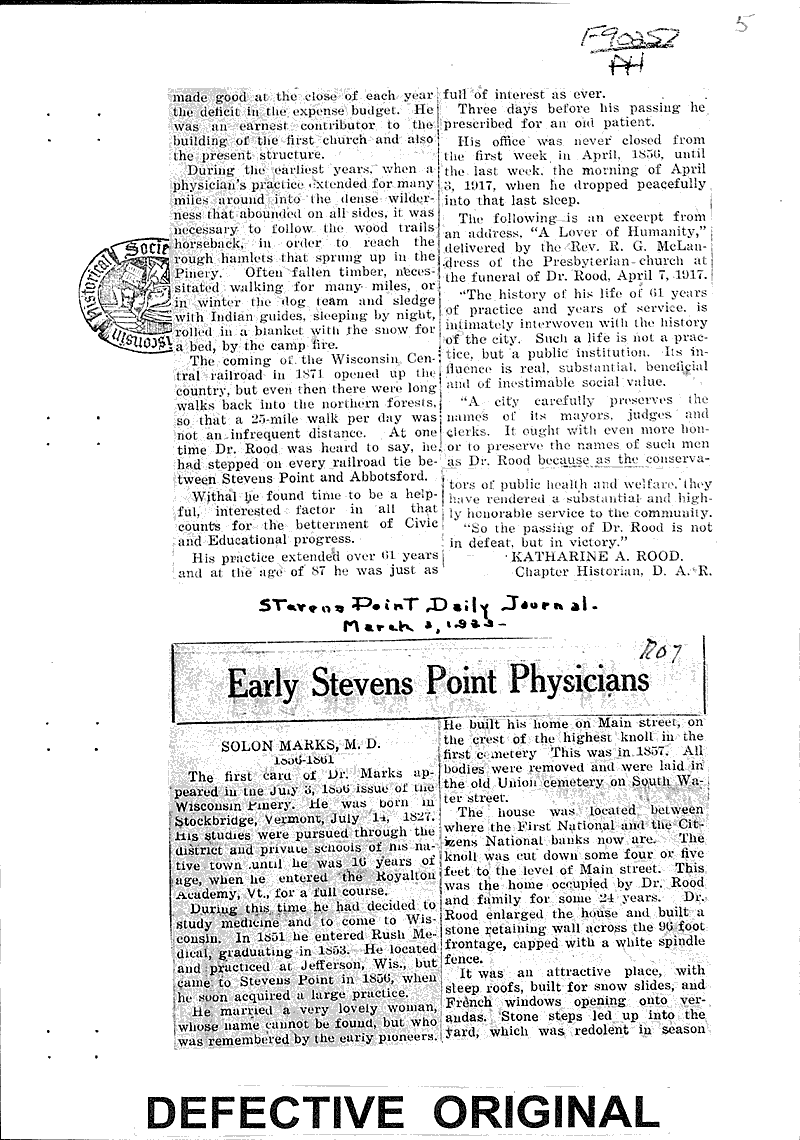  Source: Stevens Point Daily Journal Date: 1923-02-??
