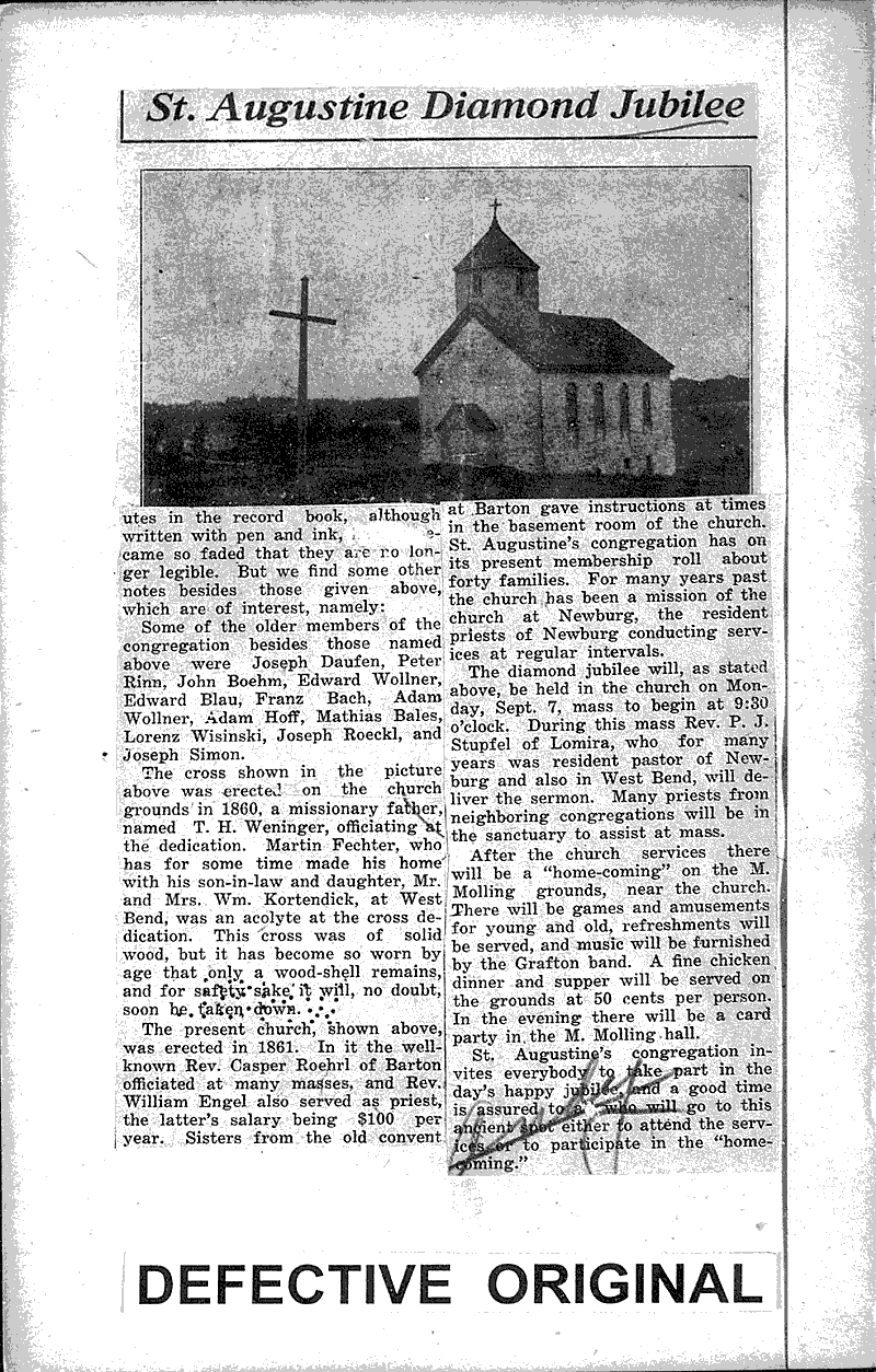  Source: West Bend Pilot Topics: Church History Date: 1925-08-19