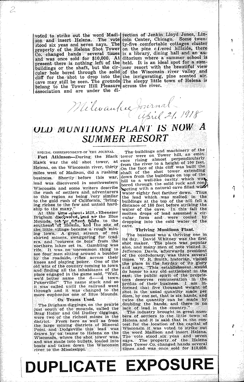  Source: Capital Times Date: 1918-04-22