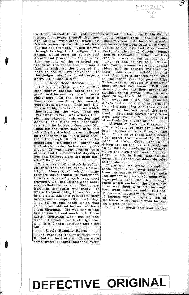 Union Grove reminiscences Source: Racine Journal-News Topics: Church History Date: 1925-09-04