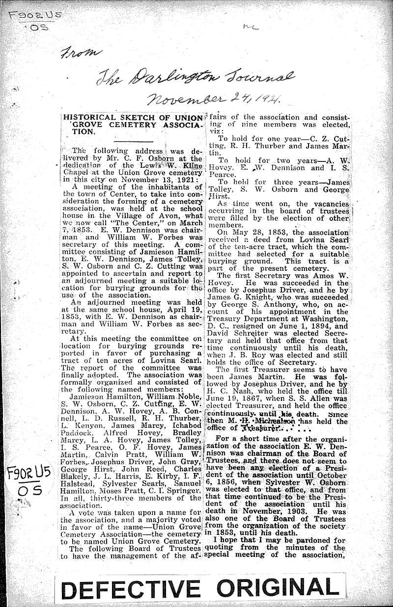 Source: Darlington Journal Date: 1921-11-24