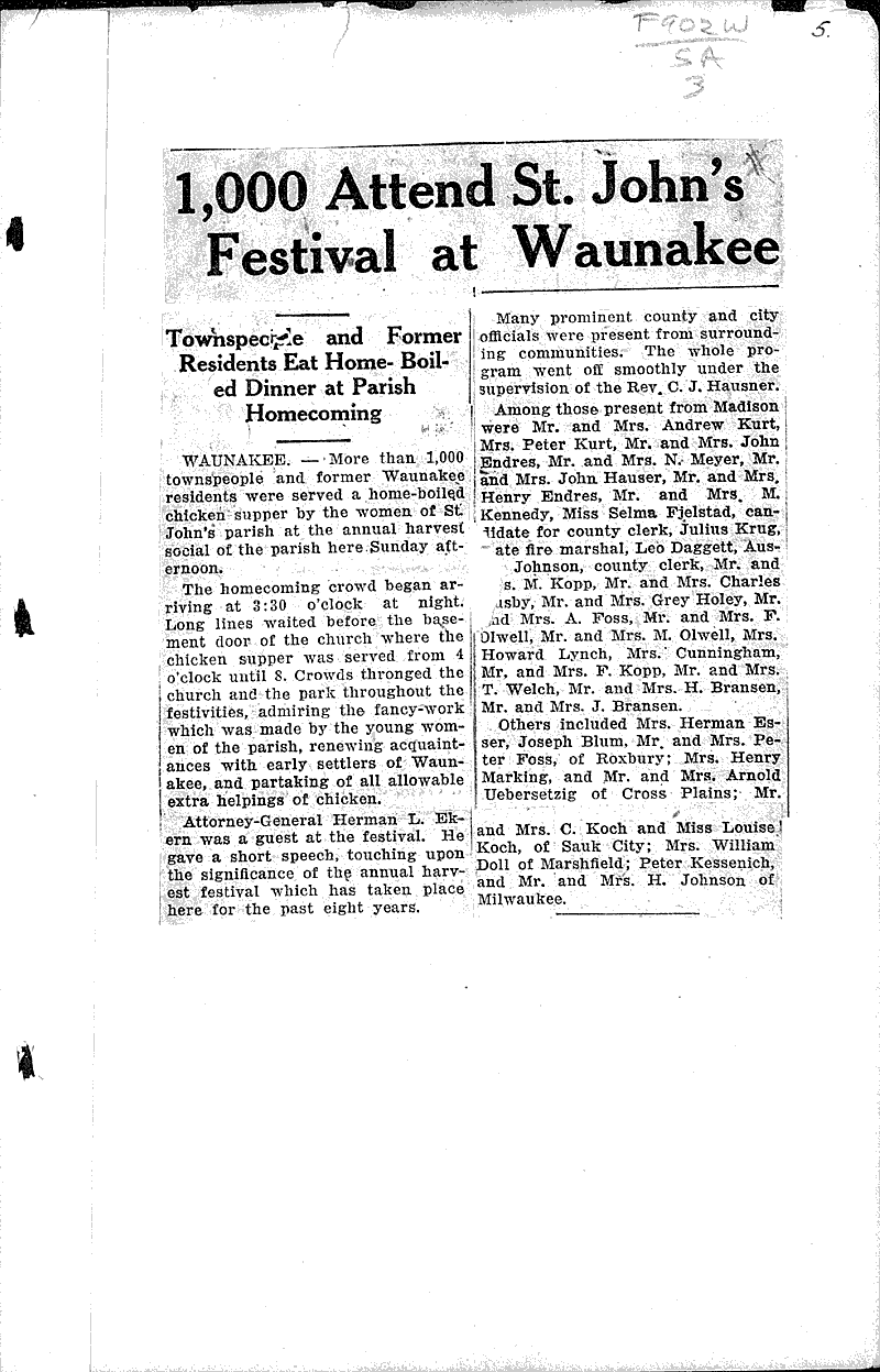  Source: Wisconsin State Journal Topics: Church History Date: 1926-08-16