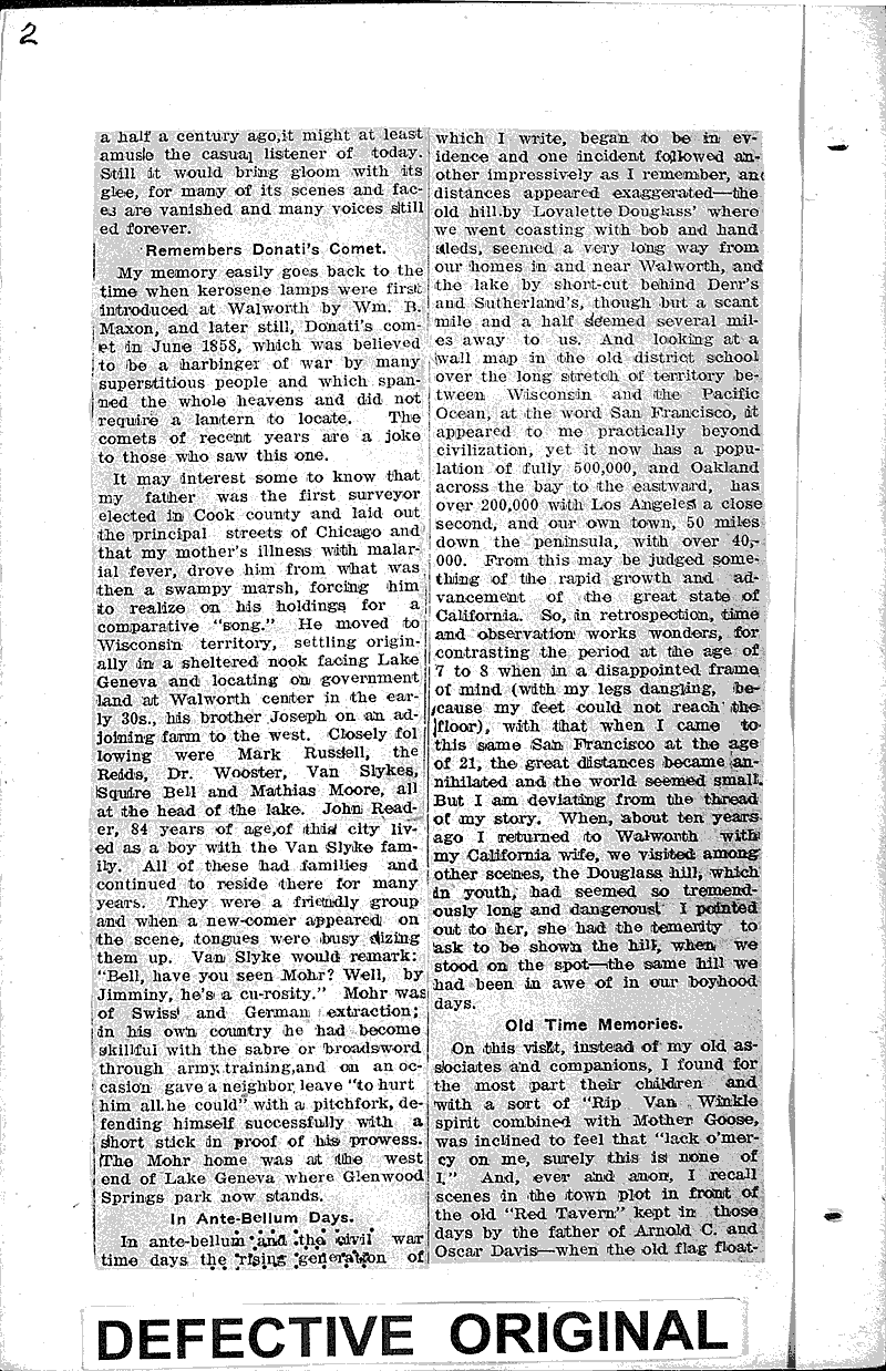 Writes vivid story of the early days Source: Delavan Republican Date: 1914-02-19