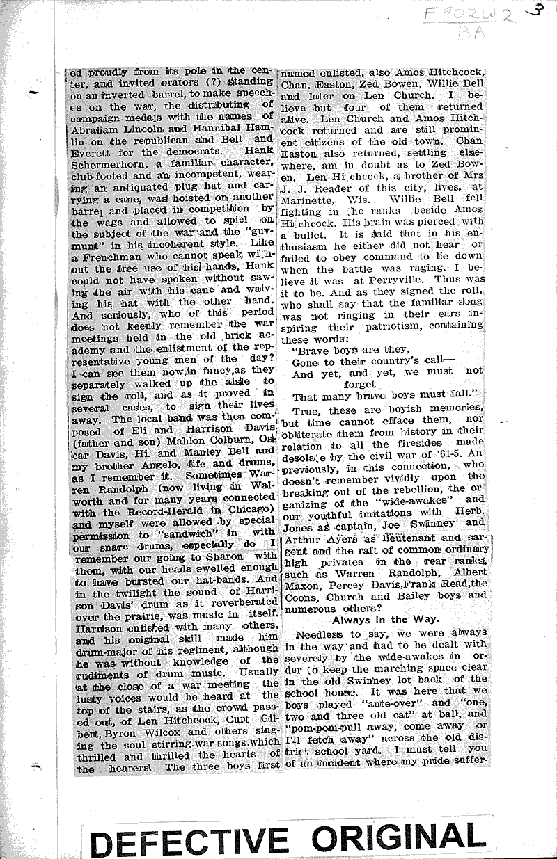 Writes vivid story of the early days Source: Delavan Republican Date: 1914-02-19