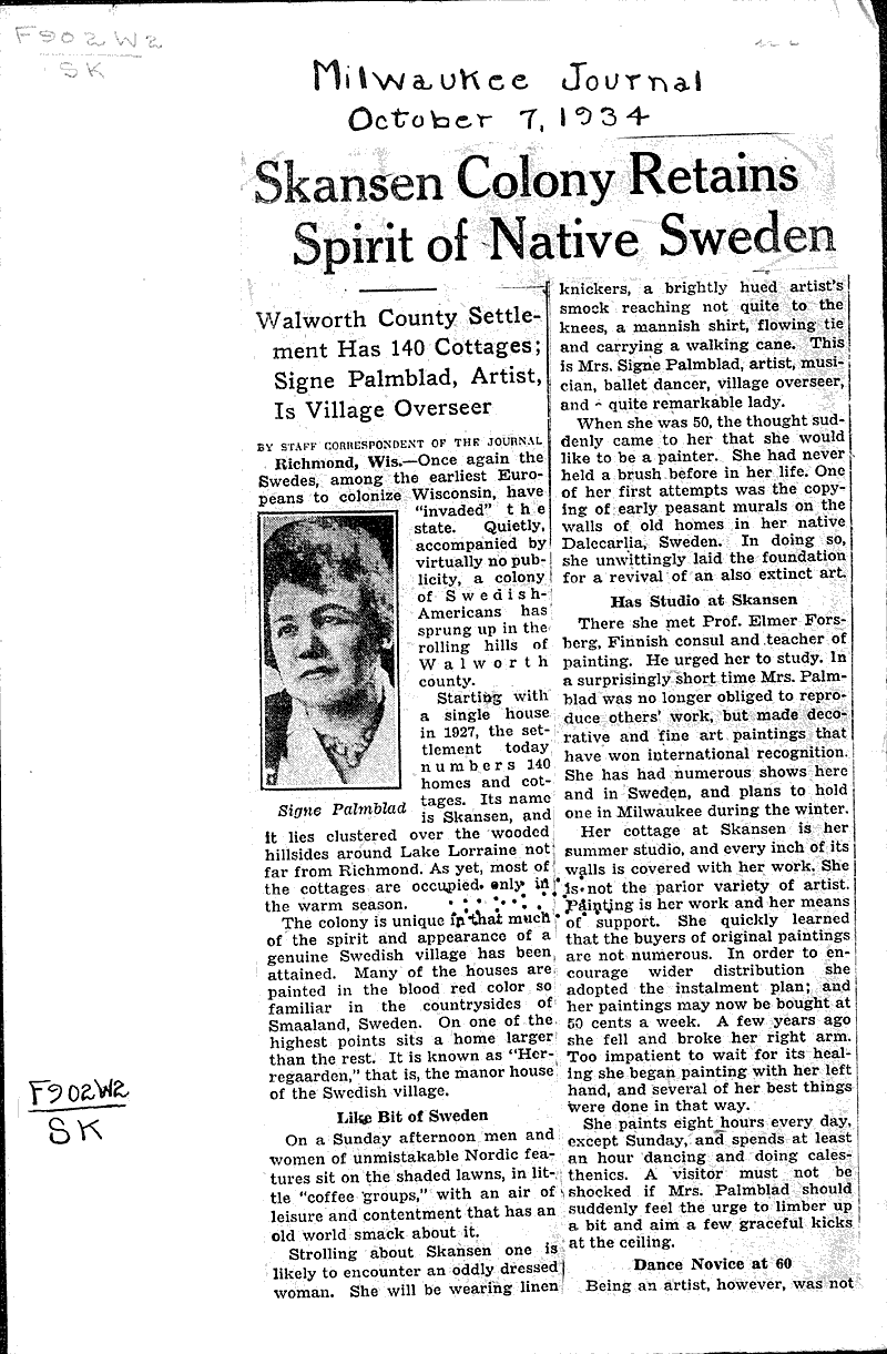  Source: Milwaukee Journal Topics: Immigrants Date: 1934-10-07