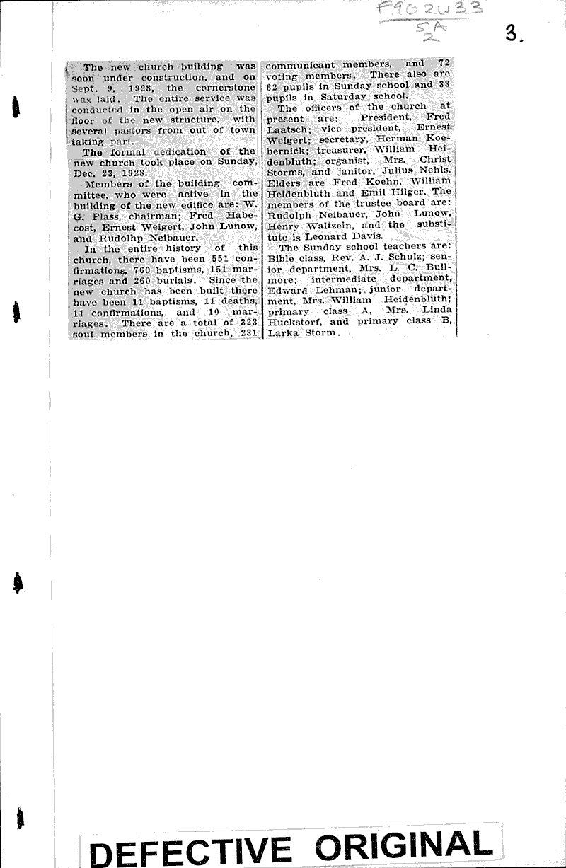  Source: Racine Times Call Topics: Church History Date: 1931-12-05