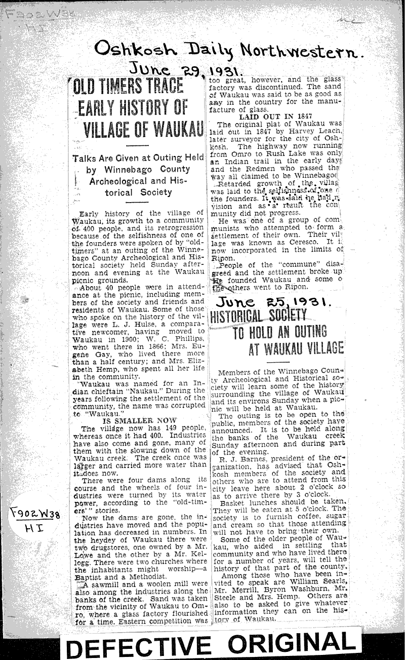  Source: Oshkosh Daily Northwestern Topics: Education Date: 1931-06-29