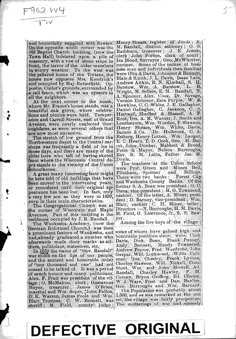 Twenty-eight years ago Source: Waukesha Freeman Date: 1887-06-16