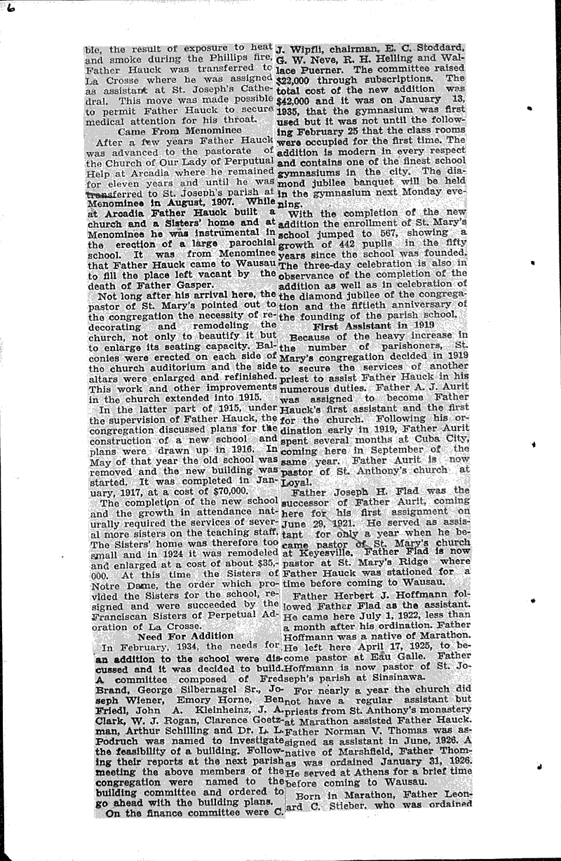  Source: Wausau Daily Record-Herald Topics: Church History Date: 1935-03-30