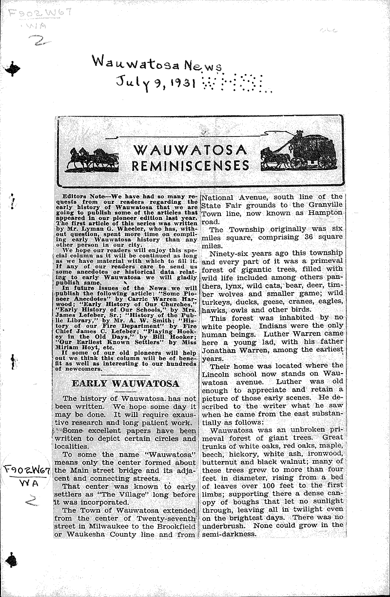  Source: Wauwatosa News Date: 1931-07-09
