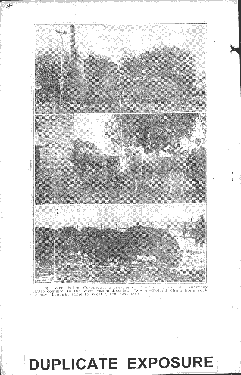 Dairying a great benefit to West Salem district Source: La Crosse Tribune Topics: Agriculture Date: 1923-02-21