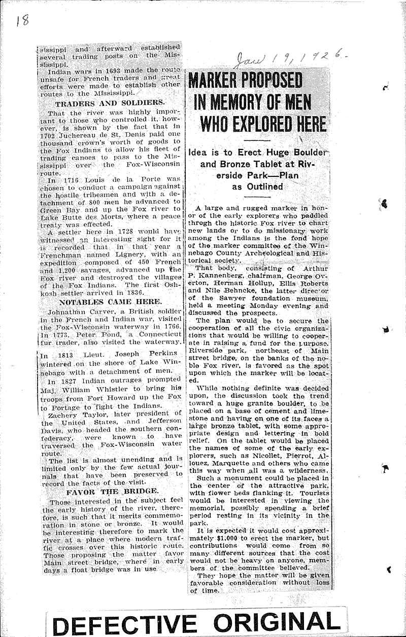 Valley of Fox River is rich in historical lore Source: Oshkosh Northwestern Date: 1925-12-03