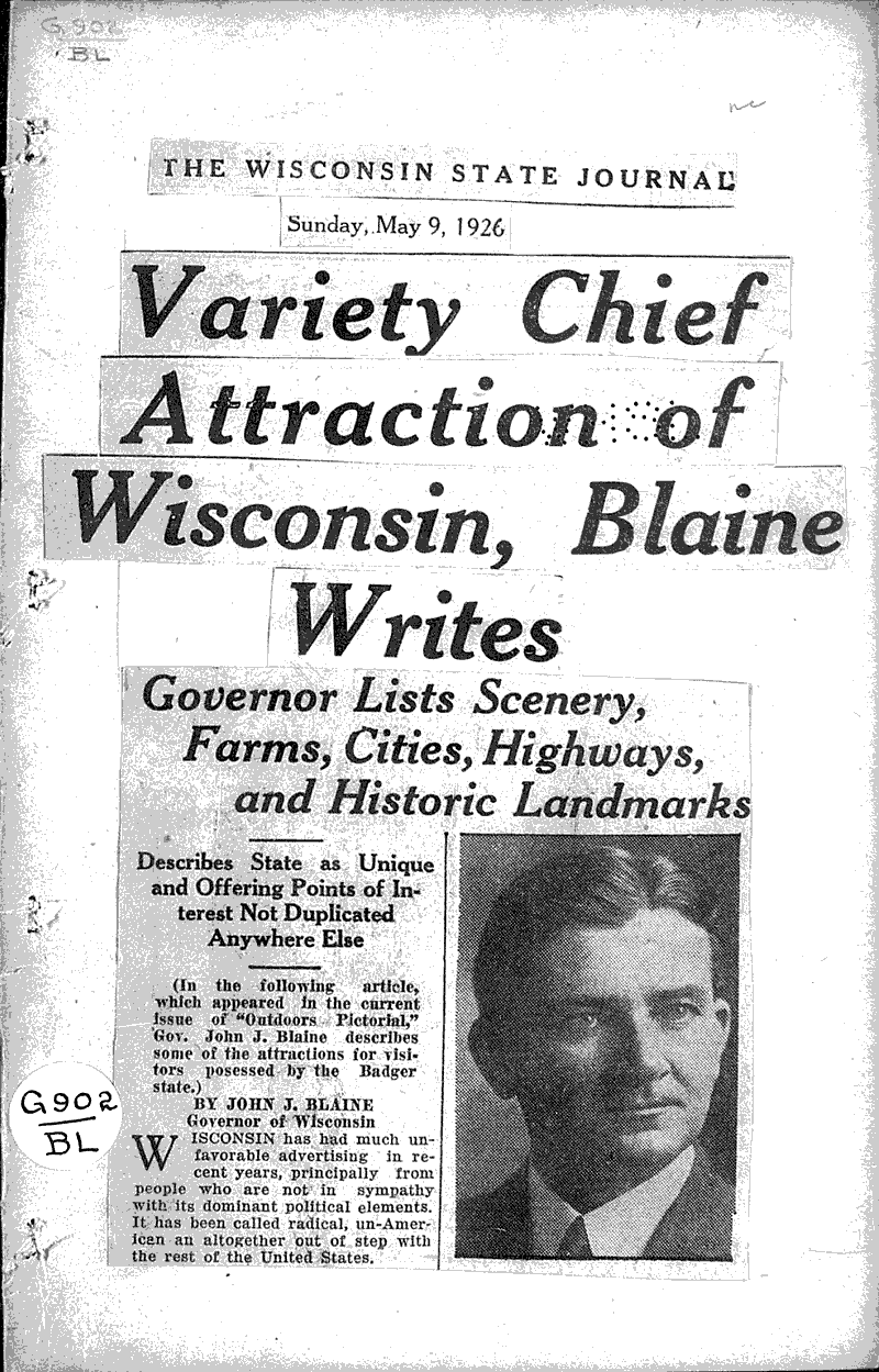  Source: Wisconsin State Journal Topics: Indians and Native Peoples Date: 1926-05-09