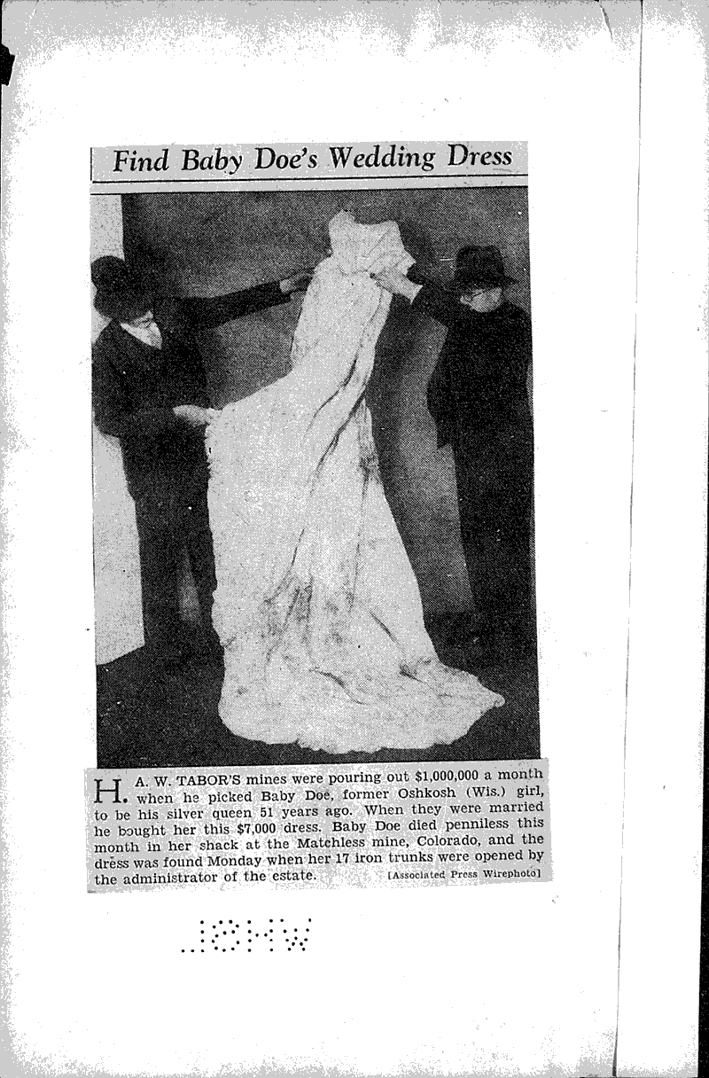 Chests yield Tabor relics Source: Milwaukee Journal Date: 1935-03-26