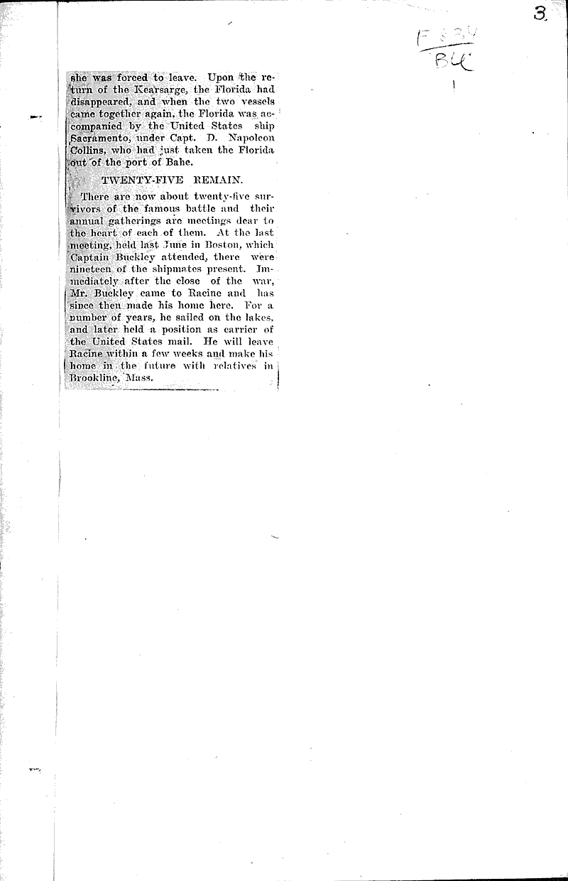  Source: Racine Journal Topics: Civil War Date: 1907-02-28