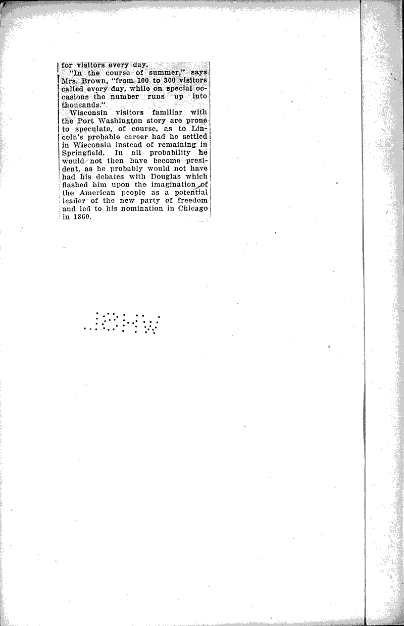 Lincoln visited Wisconsin three different times Source: Wisconsin State Journal Topics: Civil War Date: 1925-03-01
