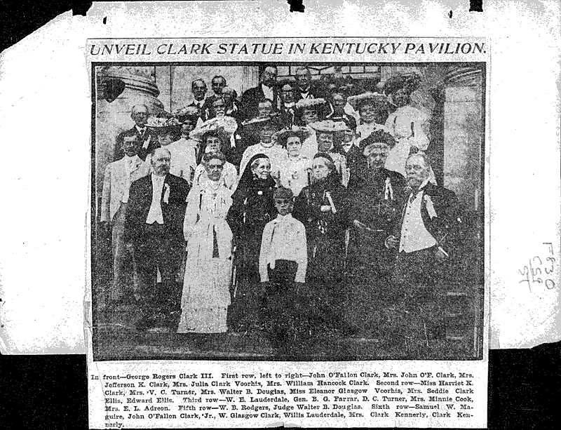 George Rogers Clark Statue Source: St. Louis Globe-Democrat Topics: Architecture Date: 1904-06-25