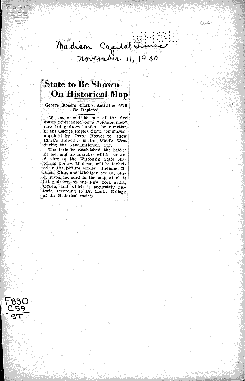  Source: Madison Capital Times Topics: Education Date: 1930-11-11